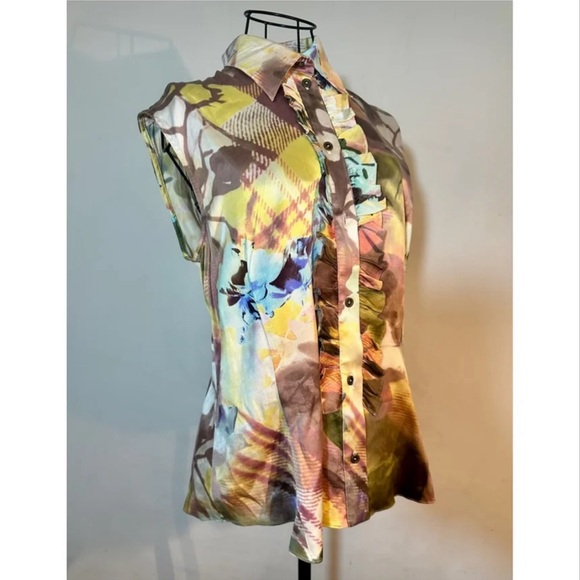 Christian Dior vintage silk sleeveless button up from FW ‘01 by John Galliano. - Picture 3 of 9